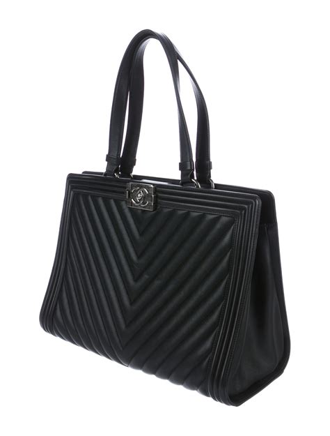 chanel boy noir chevron|chanel boy shopping tote.